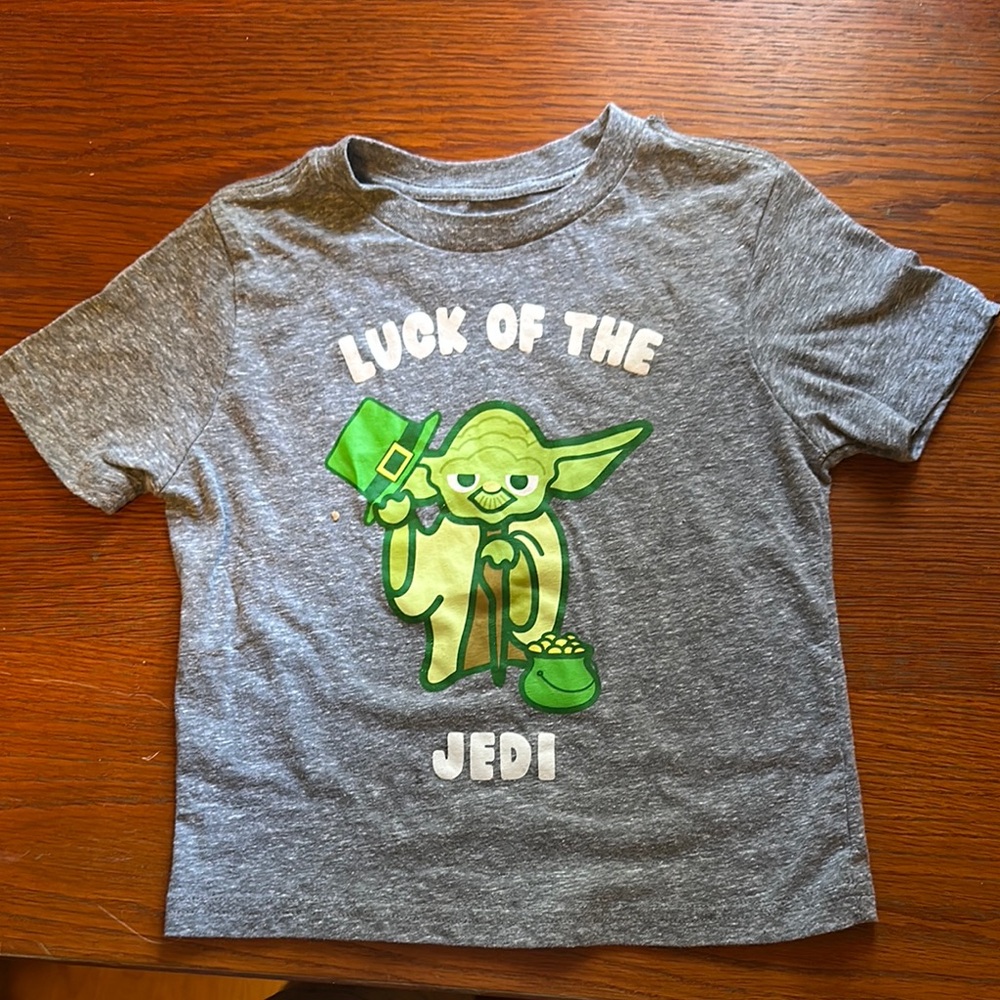 Star Wars Gray Kids Tee - Luck of the Jedi